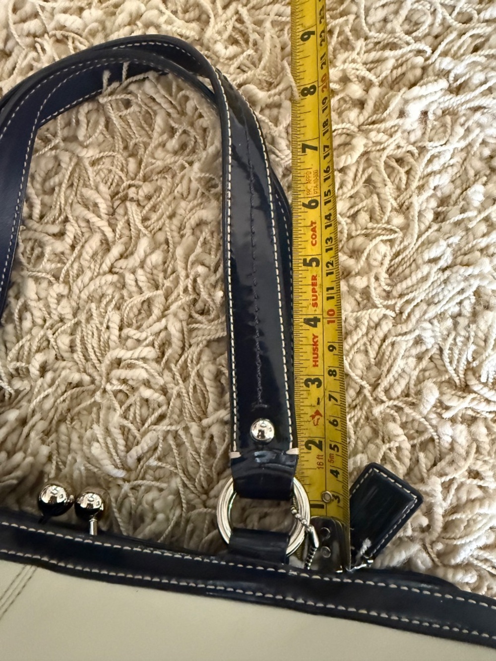 COACH Laura Kisslock Framed Ivory Leather Satchel Red Interior F14866 - Picture 10 of 16